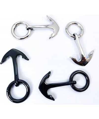 Anchor Dangle Gauges for Women Stainless Steel Ear Hangers Gauges for Stretched Ears for Men Black Ear Gauge Weights Stretchi...