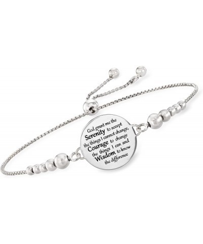 Italian Sterling Silver Serenity Prayer Bolo Bracelet $34.78 Bracelets