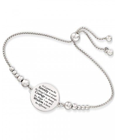 Italian Sterling Silver Serenity Prayer Bolo Bracelet $34.78 Bracelets