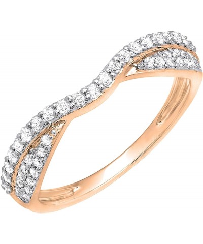 0.32 Cttw Round White Diamond Contour Wedding Band for Women in 14K Solid Gold 4 Solid Rose Gold $166.28 Bracelets