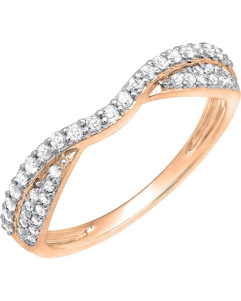 0.32 Cttw Round White Diamond Contour Wedding Band for Women in 14K Solid Gold 4 Solid Rose Gold $166.28 Bracelets