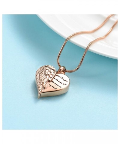 Cremation Jewelry Heart Urn Necklace for Ashes for Women Men Angel Wing Memorial Keepsake Human Ashes Pendant Customize $13.0...