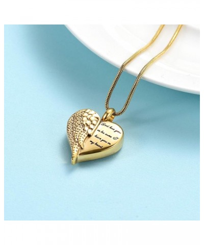 Cremation Jewelry Heart Urn Necklace for Ashes for Women Men Angel Wing Memorial Keepsake Human Ashes Pendant Customize $13.0...