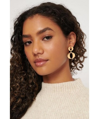 Gold Hoop Dangle Earrings Double Hoop Drop Earrings for Women Jewelry polished $10.06 Earrings