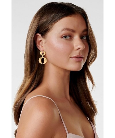 Gold Hoop Dangle Earrings Double Hoop Drop Earrings for Women Jewelry polished $10.06 Earrings