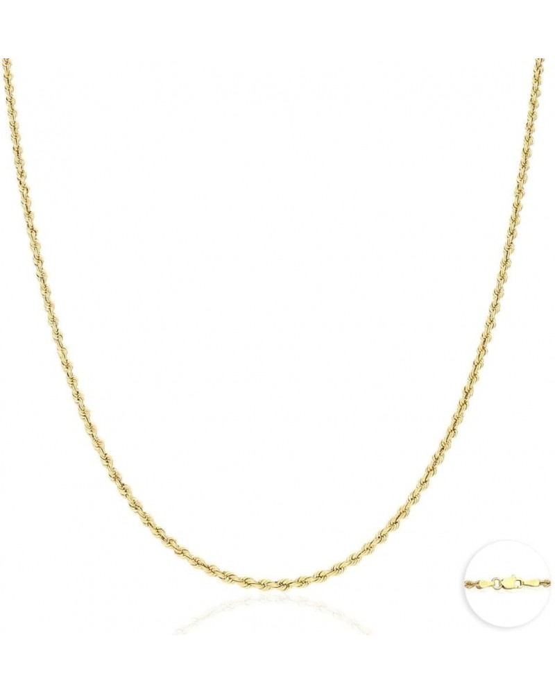 14k Yellow Gold 1.8mm-8mm Hollow Rope Chain Necklace 16"-30 16" mm 2mm inches $67.32 Necklaces