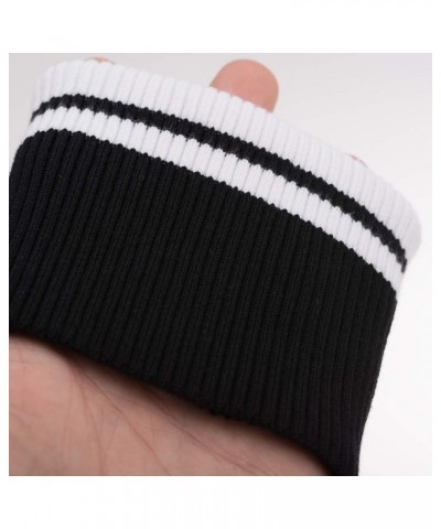 Stripes Rib Knit Seamless Cuff Fabric Knit Cuffs for Sleeves Extender for Jackets Sweatshirt Black & White 1 $9.71 Bracelets