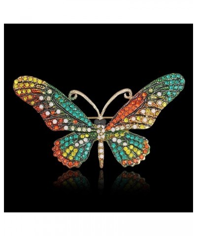 Guoshang Women Large Colorful Butterfly Shaped Brooch Pin Rhinestone Crystal Butterfly Lapel Pin for Coats Jackets Sweaters A...