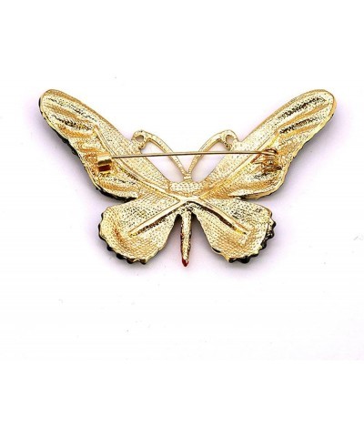 Guoshang Women Large Colorful Butterfly Shaped Brooch Pin Rhinestone Crystal Butterfly Lapel Pin for Coats Jackets Sweaters A...