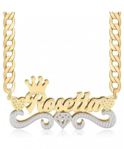 Double Plated Name Necklace Two Tone Custom Name Necklace Personalized 18K Gold Plated Nameplate Necklace Jewelry Gift for Wo...