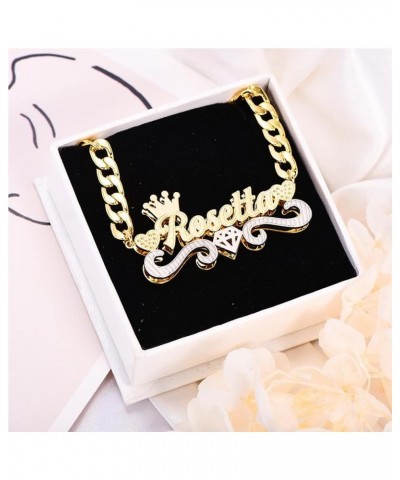 Double Plated Name Necklace Two Tone Custom Name Necklace Personalized 18K Gold Plated Nameplate Necklace Jewelry Gift for Wo...