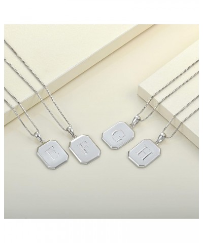 Initial Necklace 925 Sterling Silver Square Letter Pendant 26 Alphabet Necklace for Women Letter G $35.09 Necklaces