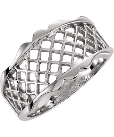 Lattice Design Ring Band (Width - 11mm) Platinum $205.54 Rings