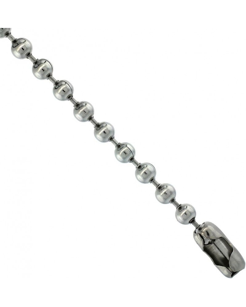 Stainless Steel Bead Ball Chain 5 mm Thick, Necklaces Bracelets & Anklets 7.5 Inches $11.37 Necklaces