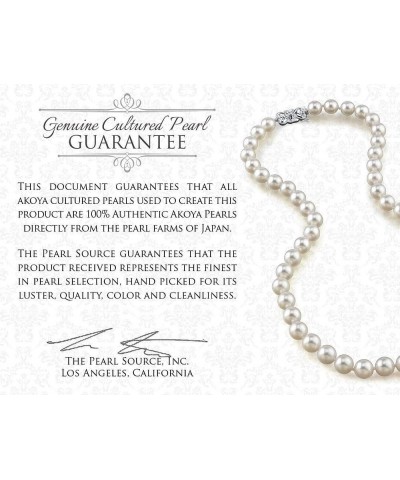 14K Gold 6.0-6.5mm Round Genuine White Japanese Akoya Saltwater Cultured Pearl Necklace for Women 24.0 Inches White Gold $529...