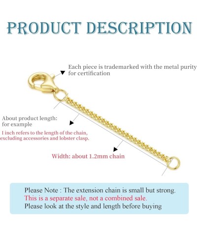 10k 14k Real Gold 1"/1.5"/2"/2.5"/3"/4"/5" Necklace Extender, Necklace Bracelet Extender Chain, Durable Gold Extender Chain, ...