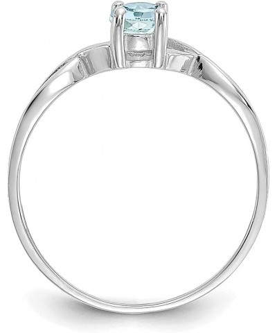 14k White Gold Aquamarine Birthstone Ring March Fine Jewelry For Women Gifts For Her $83.93 Rings