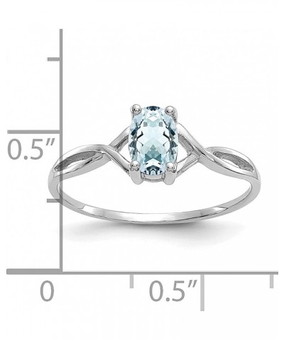 14k White Gold Aquamarine Birthstone Ring March Fine Jewelry For Women Gifts For Her $83.93 Rings