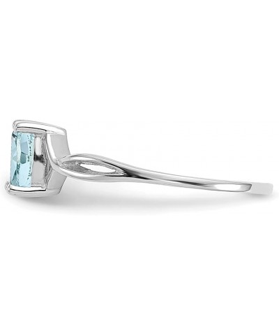 14k White Gold Aquamarine Birthstone Ring March Fine Jewelry For Women Gifts For Her $83.93 Rings