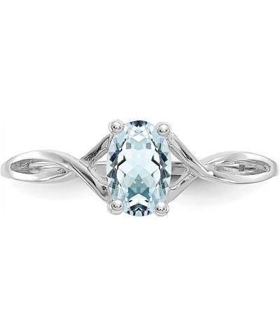 14k White Gold Aquamarine Birthstone Ring March Fine Jewelry For Women Gifts For Her $83.93 Rings