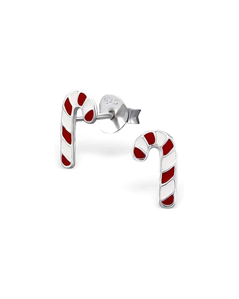 925 Sterling Silver Small Christmas Candy cane Stud Earrings (Nickel Free) 990 $11.01 Earrings