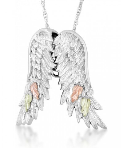 Angel Wings Pendant Necklace, Sterling Silver, 12k Pink and Green Black Hills Gold 18 Inches $57.71 Necklaces