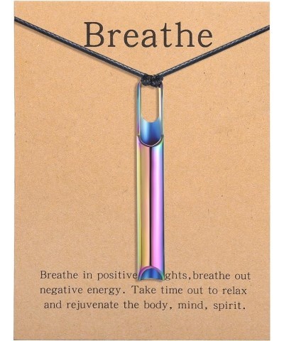 Anxiety Breathe Easy Necklace Mindfulness Breathing Necklace Breathlace Stainless Steel Pendant for Natural Calm & Stress Rel...