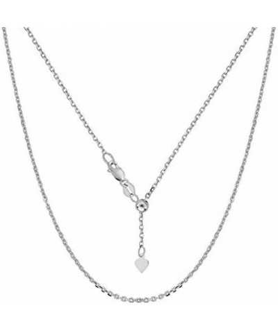 10k SOLID Yellow or White Gold 0.9MM Adjustable Diamond-Cut Cable Chain Necklace For Pendants And Charms (Adjustable Upto 22"...