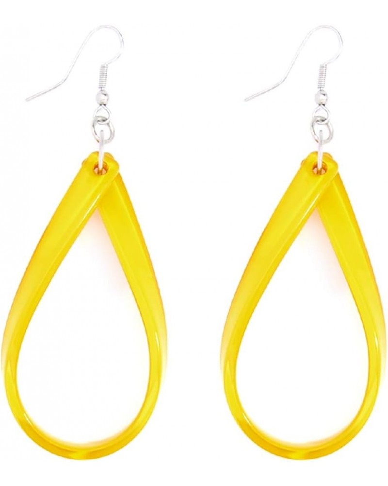 Resin Tear Drop Loop Earring Yellow $11.00 Earrings