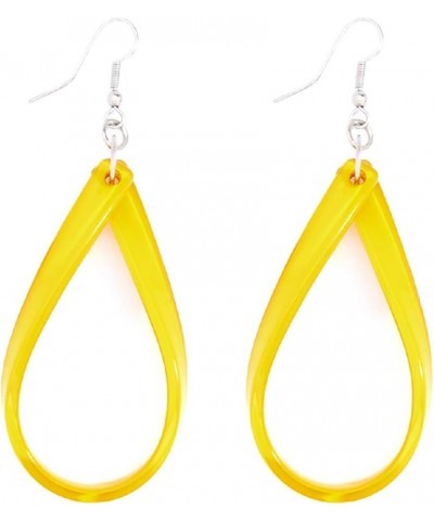 Resin Tear Drop Loop Earring Yellow $11.00 Earrings