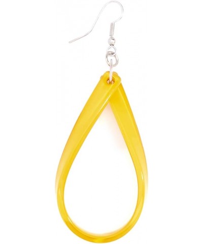 Resin Tear Drop Loop Earring Yellow $11.00 Earrings