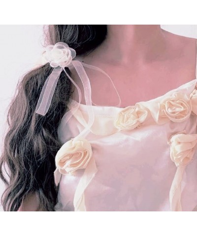 White Lace Flower Ribbon Streamer for Hair, Bracelet, or Choker $8.00 Necklaces