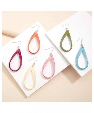 Resin Tear Drop Loop Earring Yellow $11.00 Earrings