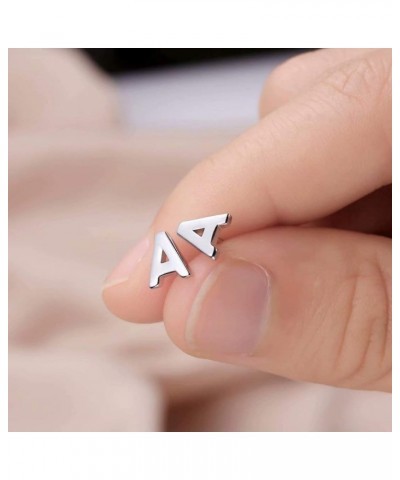 Sterling Silver Stud Earrings for Girls Women, 925 Sterling Silver Initial Stud Earrings Hypoallergenic Earrings for Women Gi...