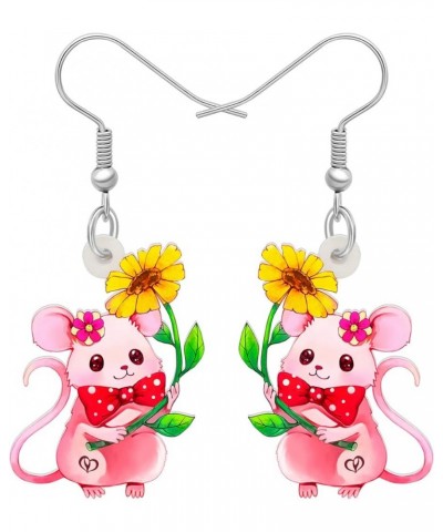 Acrylic Lovely Possum Earrings Opossum Dangle Drop Novelty Jewelry For Women Girls Ladies Dainty Gift Rat G $6.62 Earrings