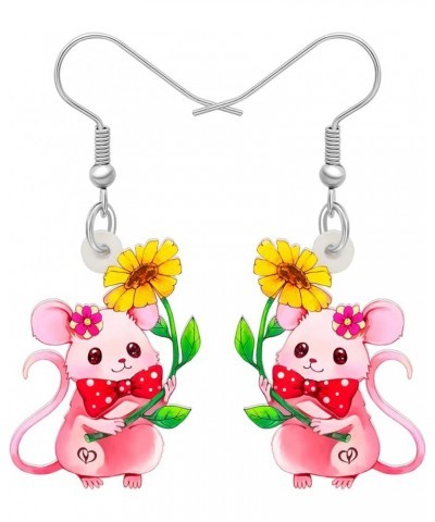 Acrylic Lovely Possum Earrings Opossum Dangle Drop Novelty Jewelry For Women Girls Ladies Dainty Gift Rat G $6.62 Earrings