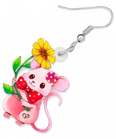 Acrylic Lovely Possum Earrings Opossum Dangle Drop Novelty Jewelry For Women Girls Ladies Dainty Gift Rat G $6.62 Earrings