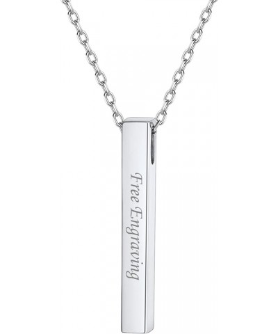 Customizable Vertical Bar Pendant Necklace 925 Sterling Silver Y Necklace Simple Fashion Jewelry Gifts for Women(with Gift Bo...