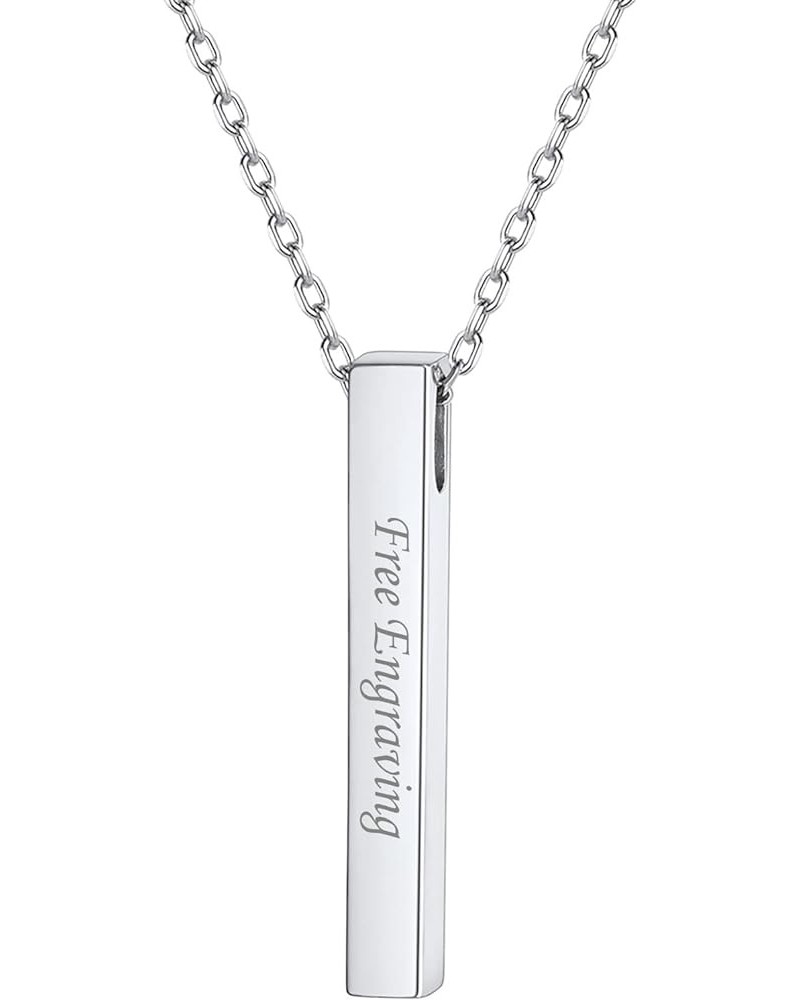 Customizable Vertical Bar Pendant Necklace 925 Sterling Silver Y Necklace Simple Fashion Jewelry Gifts for Women(with Gift Bo...