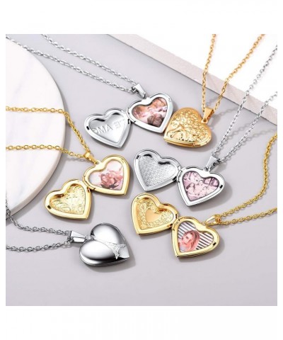 Heart Locket Necklace for Women Girls, Platinum/18K Gold Plated Classic Lockets Jewelry that Holds Pictures Constellation Sig...