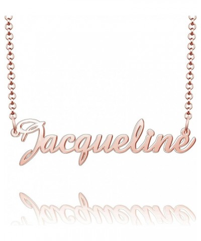 Sterling Silver Pendant Customized Plate Personalized Name Necklace Gift for Women Couple Jacqueline Rose Gold $14.15 Necklaces