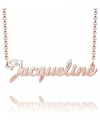 Sterling Silver Pendant Customized Plate Personalized Name Necklace Gift for Women Couple Jacqueline Rose Gold $14.15 Necklaces