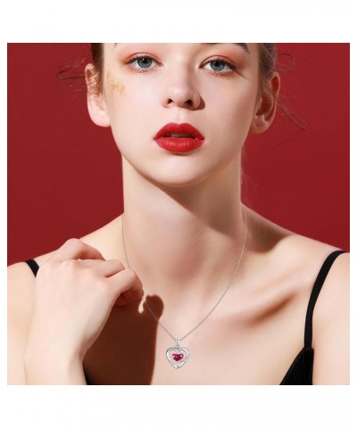 Heart Necklaces S925 Sterling Silver Heart Necklace Dainty Heart Jewelry Gifts for Women Girls 09-1469F $19.24 Necklaces