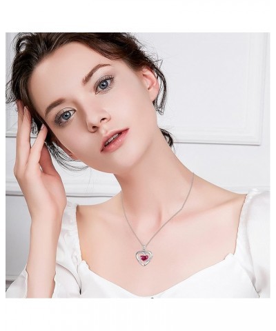 Heart Necklaces S925 Sterling Silver Heart Necklace Dainty Heart Jewelry Gifts for Women Girls 09-1469F $19.24 Necklaces