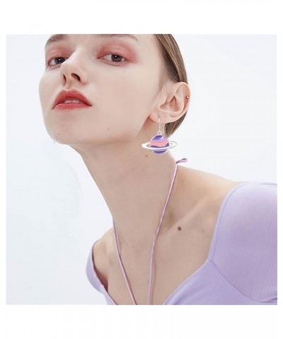 Planet Dangle Drop Earrings for Women Cut Star Universe Series Galaxy Earrings Enamel Saturn Earrings 4 Pairs Set $4.58 Earrings