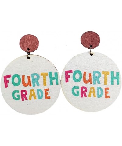 Colored Letter Returning Earrings Cute Student Day One Earrings as a thank-you gift for ladies and teachers Wooden 4th Grade ...