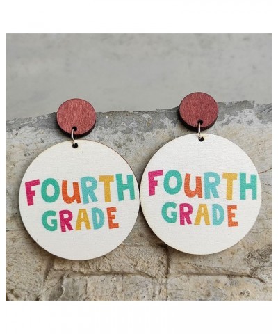 Colored Letter Returning Earrings Cute Student Day One Earrings as a thank-you gift for ladies and teachers Wooden 4th Grade ...