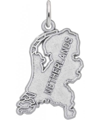 Rembrandt Netherlands Map Charm White Gold $120.00 Bracelets