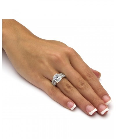 PalmBeach Yellow Gold-Plated or Platinum Plated Emerald Cut Cubic Zirconia Pave Bridal Ring Set Size 5 $33.14 Sets