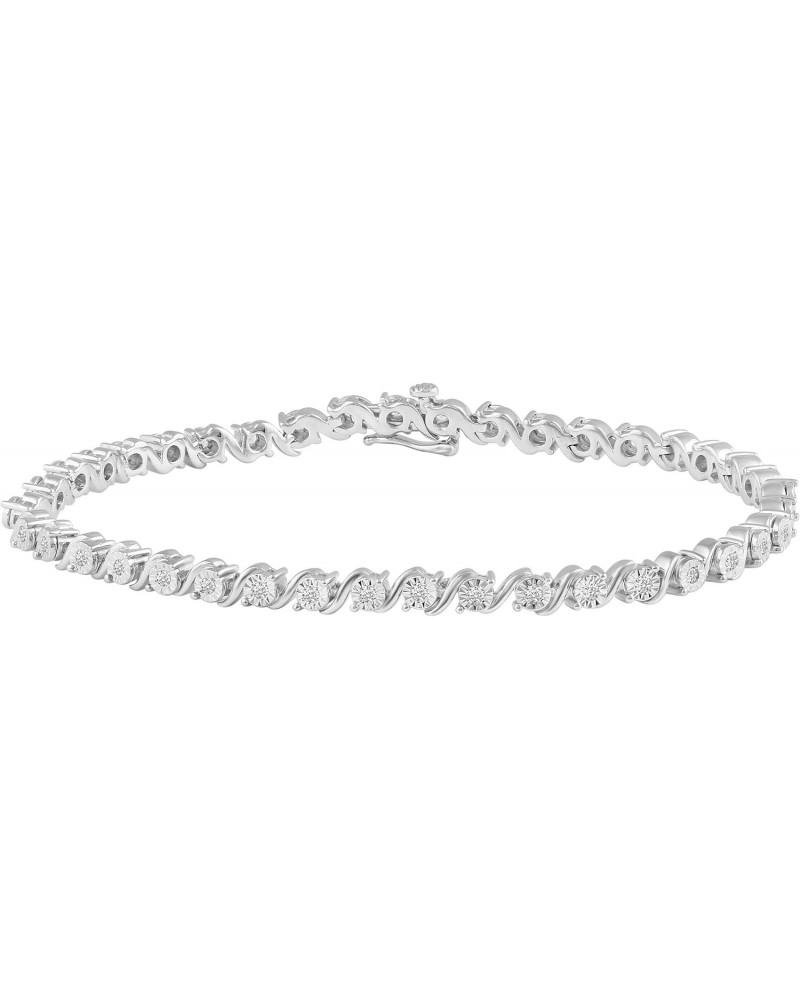 1/3 Carat tw Natural Diamond Tennis Bracelet in 925 Sterling Silver $37.08 Bracelets